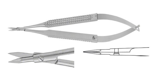 Ваннес мікро-ножиці перехресне з'єднання ручки прямі 120 мм